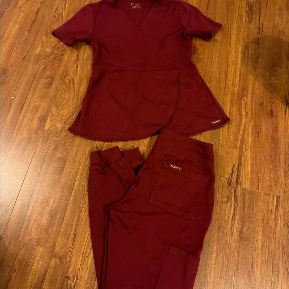 Jaanuu Maroon Scrub Set